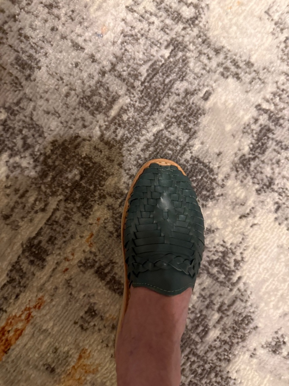 New size 8, turquoise green , leather, woven slides.. - Picture 6 of 7